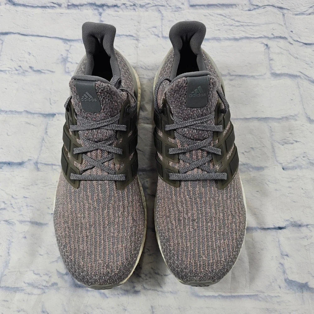 Adidas UltraBoost 3.0 Mens 10 Grey Pink Running Shoes S82022 Primeknit Sneaker